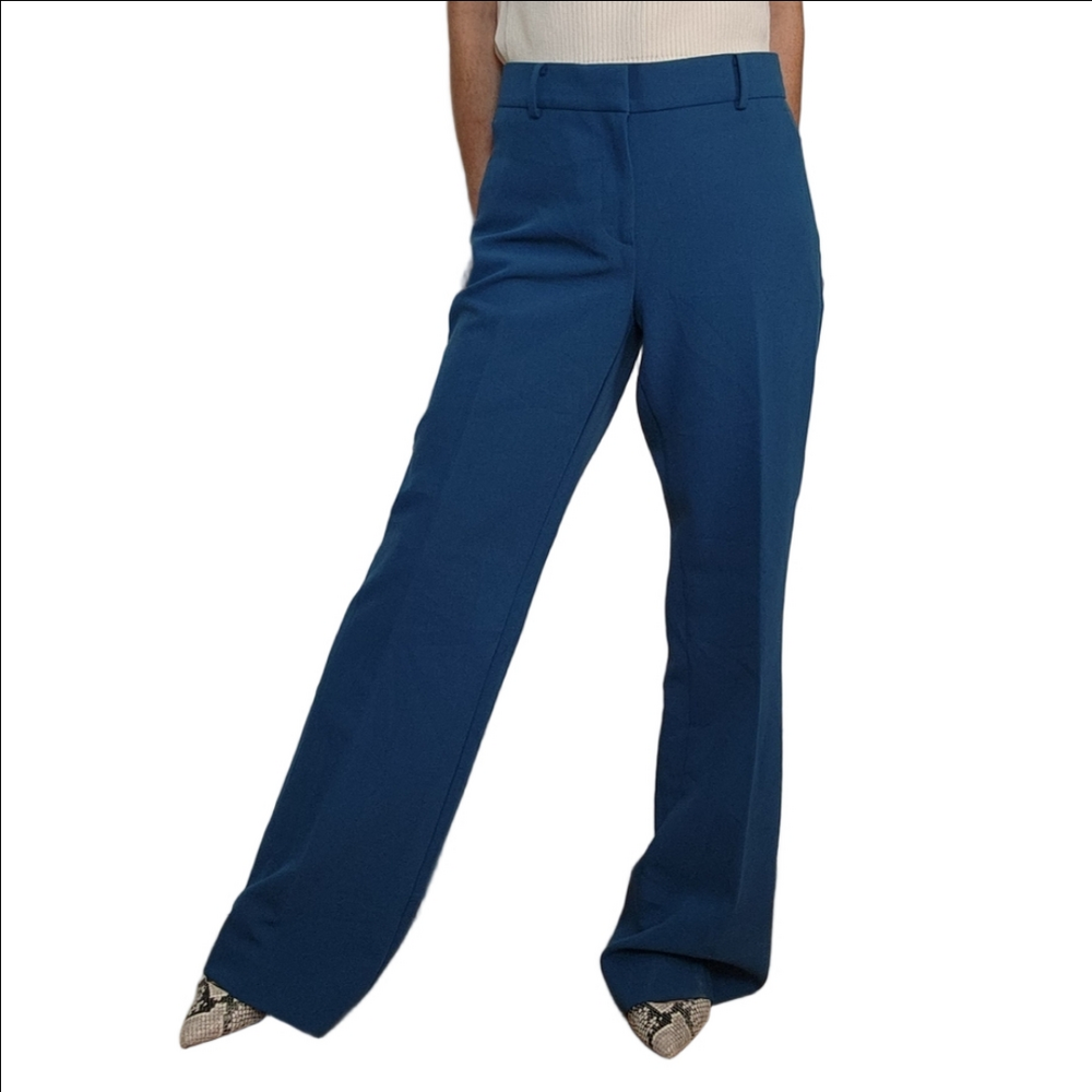Dress pants Trouser Mid-rise Flared silhouette Teal color Pockets ANN TAYLOR NWT - Picture 4 of 16